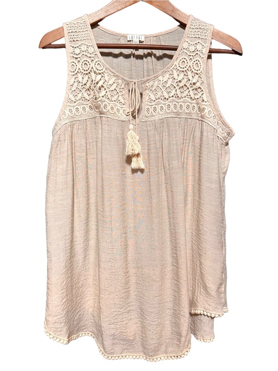 Spense Tops - SPENSE Crochet Lace Tassel Boho Poetcore Cottagecore Tunic Tank